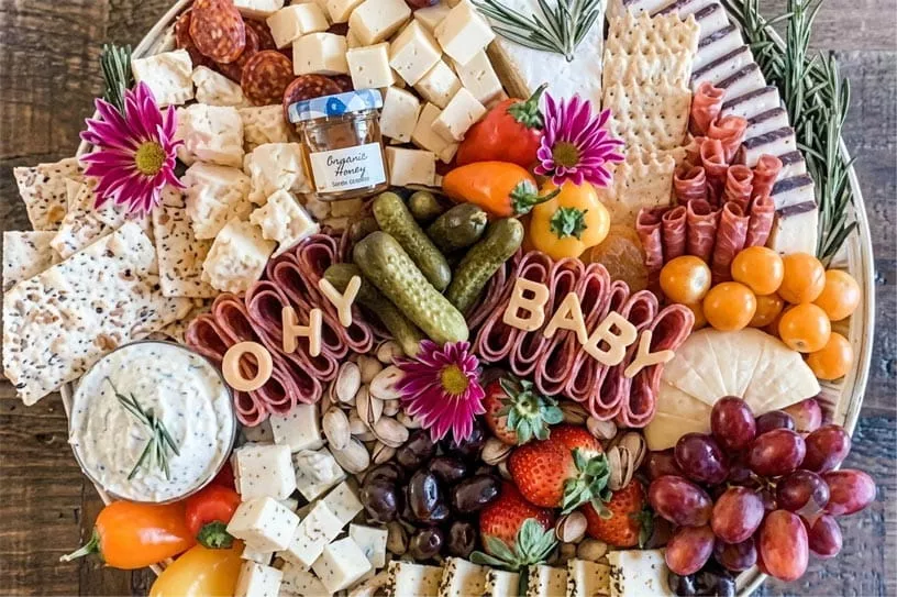 charcuterie board for baby shower