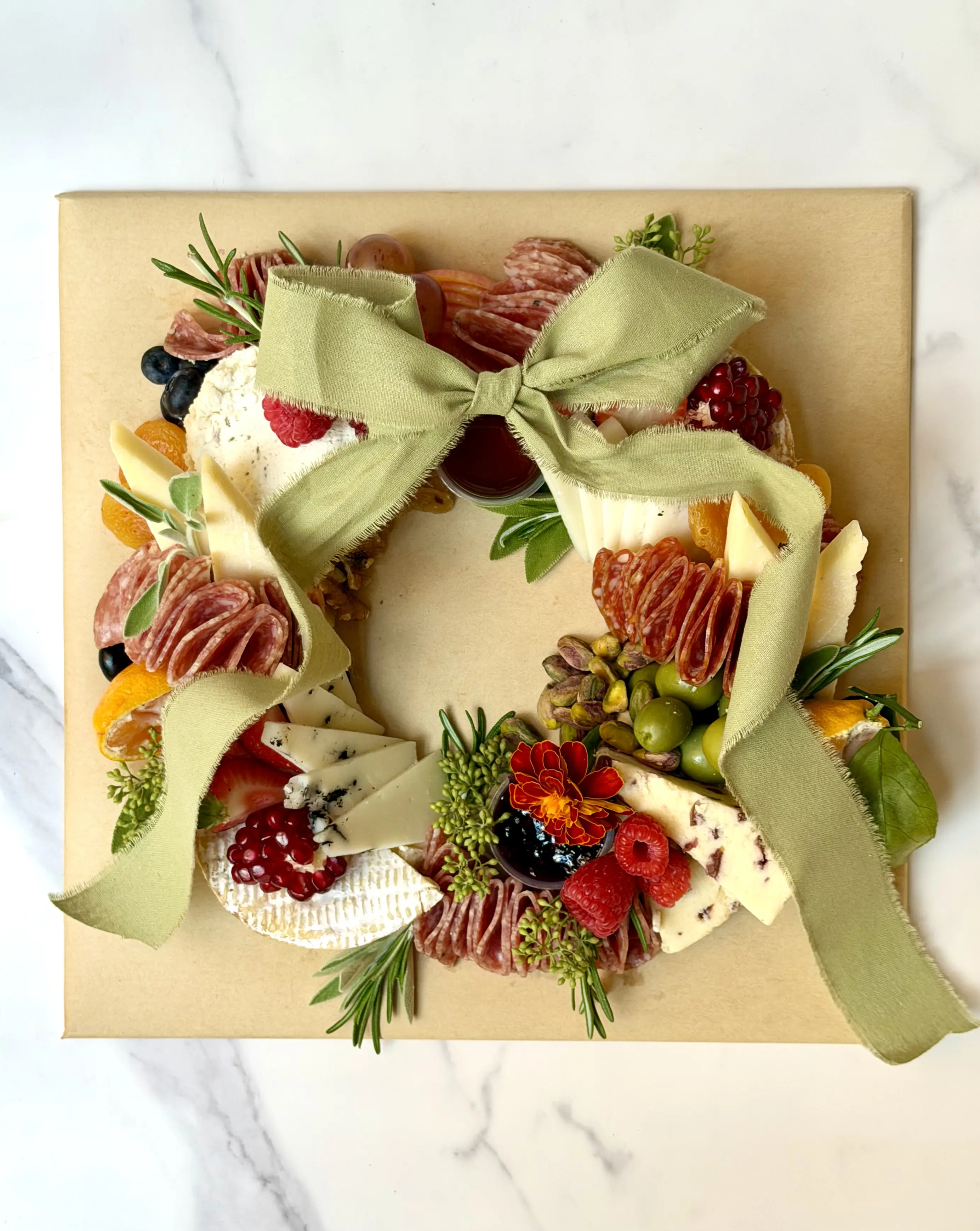 Christmas charcuterie board view