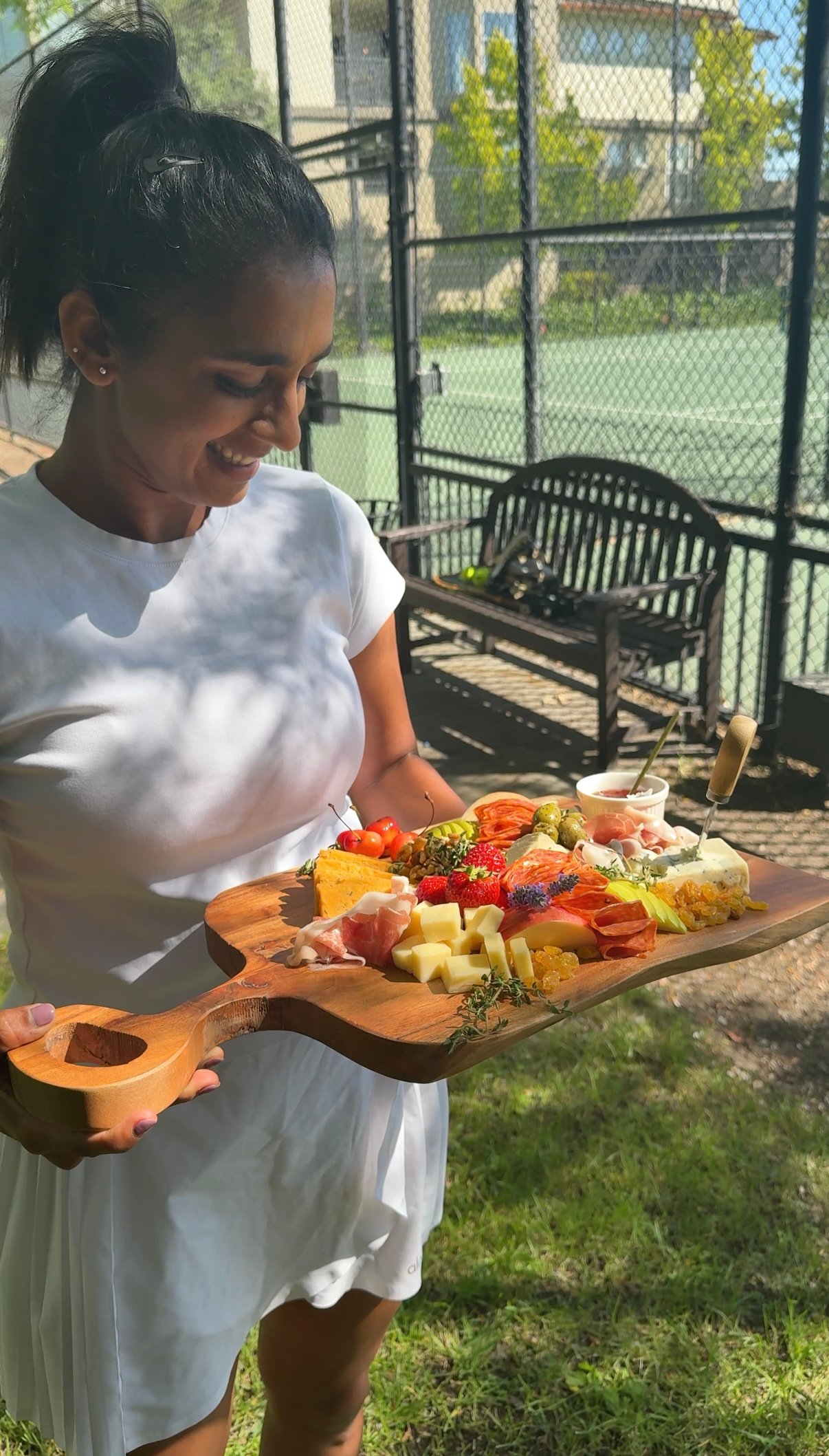Tennis-themed charcuterie display