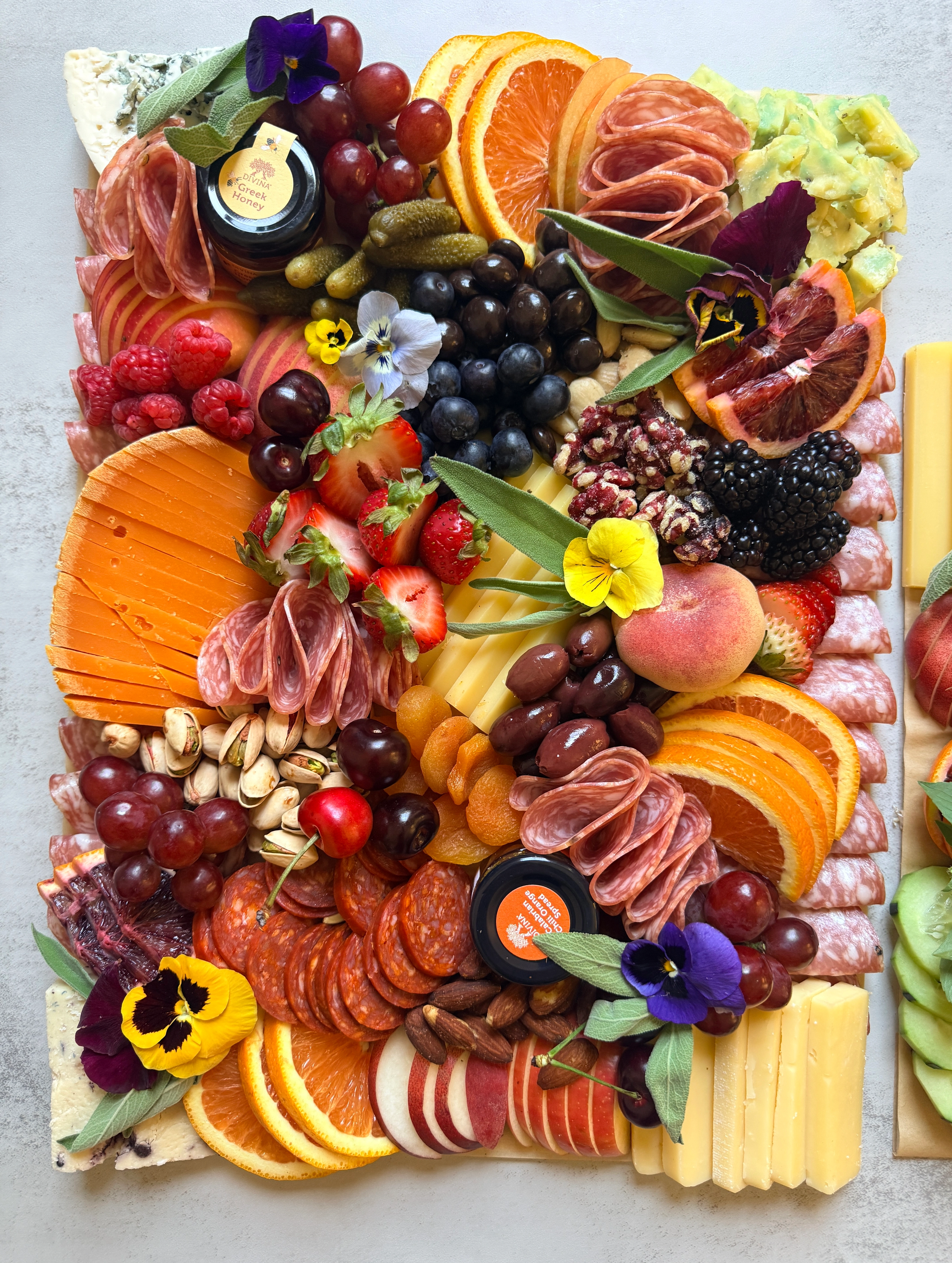 Large charcuterie board view