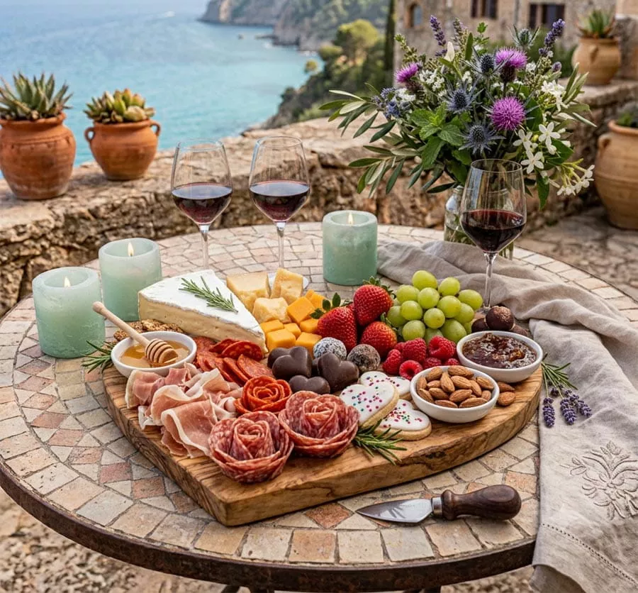 Heart-shaped cheese board
