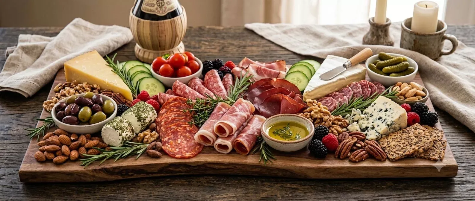 Keto-friendly charcuterie board