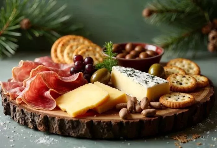Charcuterie meats and cheeses